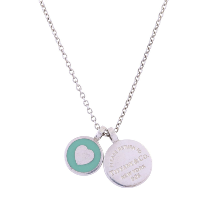 TIFFANY&CO 925純銀Return To Tiffany Double Round Tag Necklace銀扣項鏈-1
