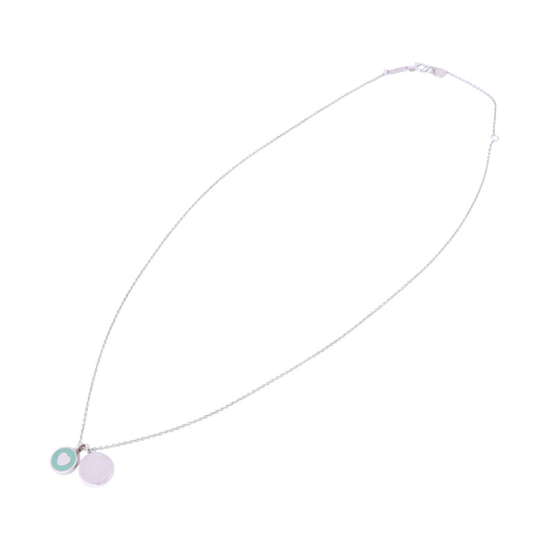 TIFFANY&CO 925純銀Return To Tiffany Double Round Tag Necklace銀扣項鏈-2