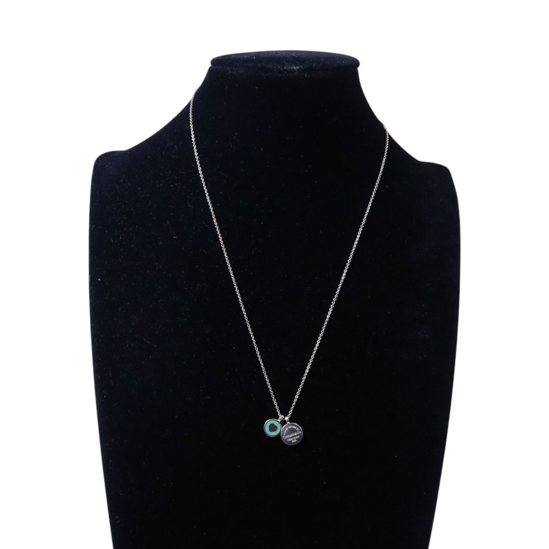TIFFANY&CO 925純銀Return To Tiffany Double Round Tag Necklace銀扣項鏈-5