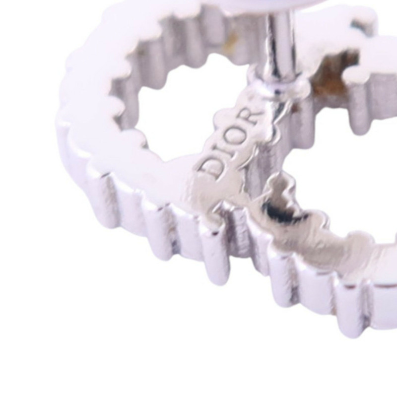 Dior 金屬/水鑽Clair D Lune Earrings銀扣耳環-7