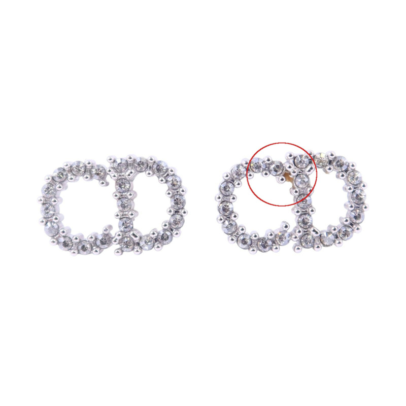 Dior 金屬/水鑽Clair D Lune Earrings銀扣耳環-9