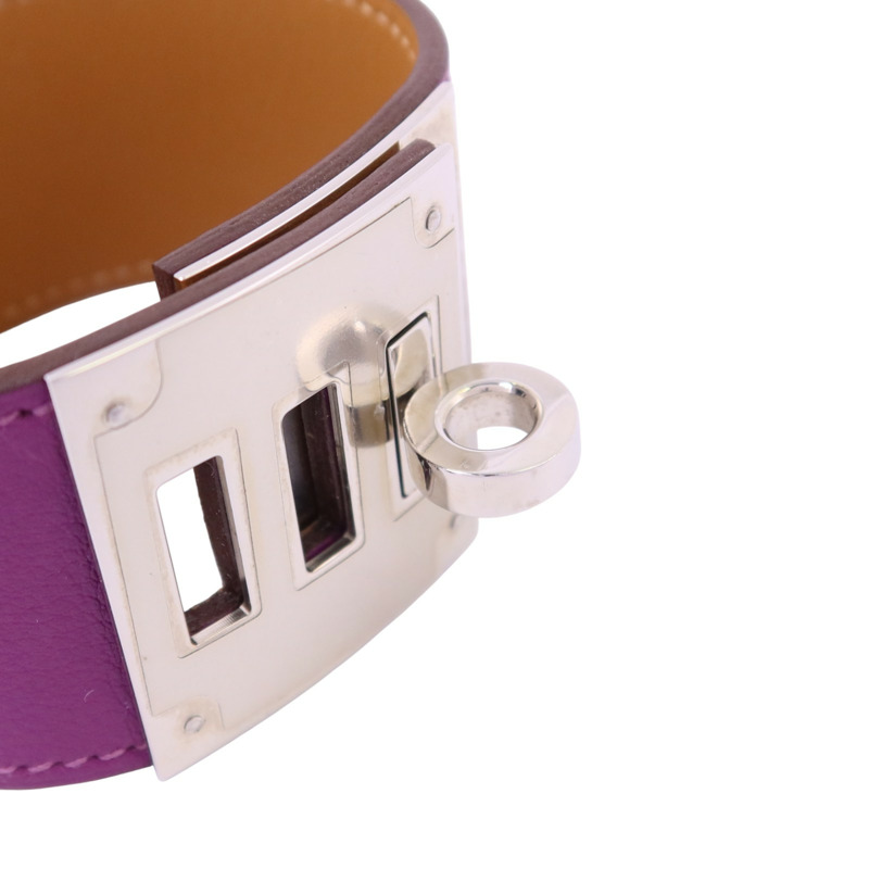 HERMES Swift皮革Kelly Dog Bracelet銀扣手鏈-5