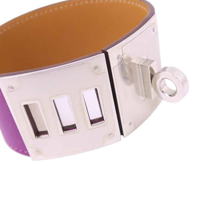 HERMES Swift皮革Kelly Dog Bracelet銀扣手鏈-6