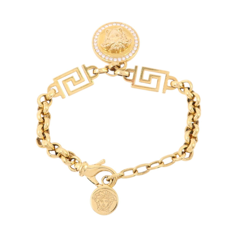 VERSACE 金屬/水鑽Medusa Chain Bracelet金扣手鏈-2