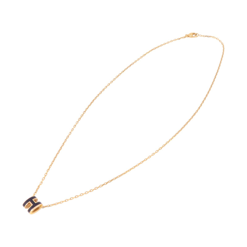 HERMES 金屬/琺瑯Mini Pop H Necklace金扣項鏈-2