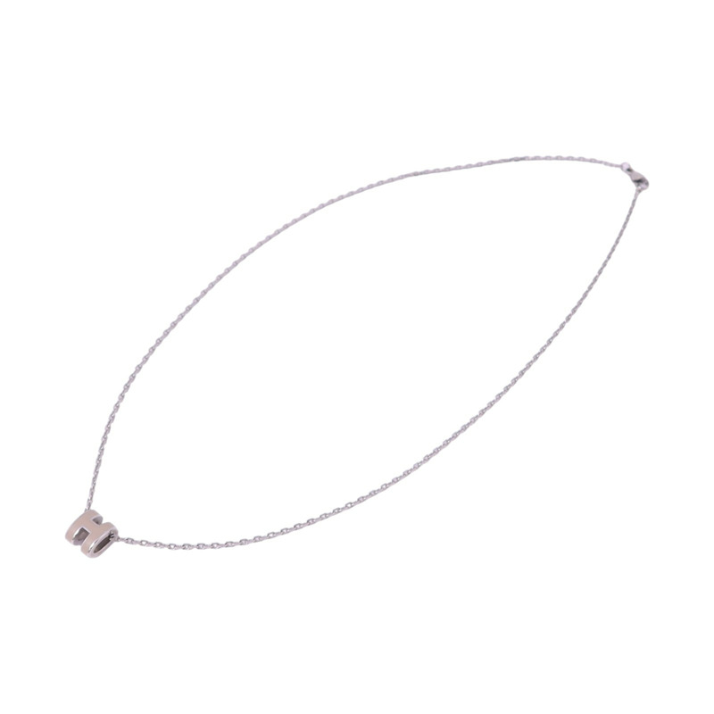 HERMES 金屬/琺瑯Mini Pop H Necklace銀扣項鏈-2