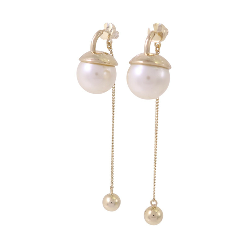 Dior 金屬/仿珍珠Tribales Earrings金扣耳環-1