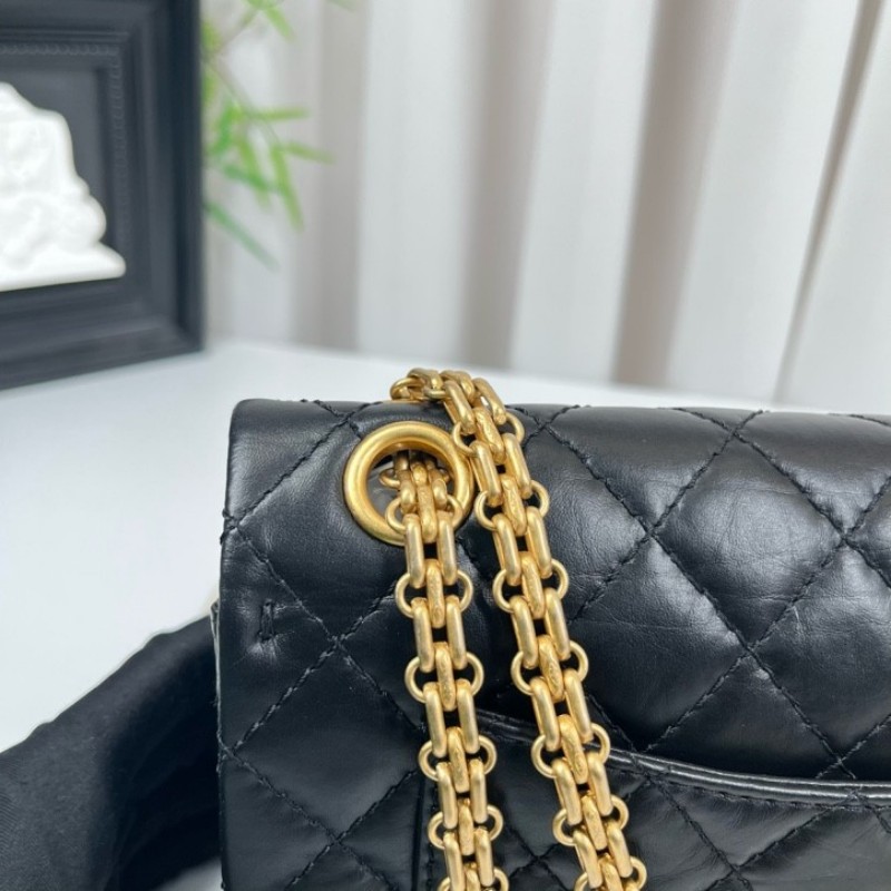 CHANEL香奈兒 24年票 芯片款 迷你2.55菱格油蠟牛皮手提包單肩斜挎包 經典款耐造百搭-10