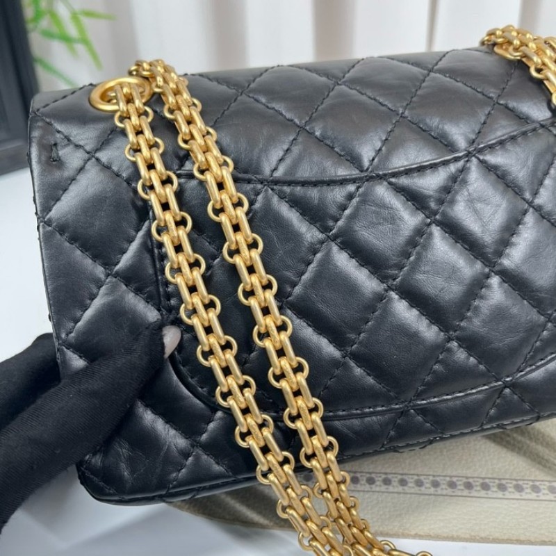 CHANEL香奈兒 24年票 芯片款 迷你2.55菱格油蠟牛皮手提包單肩斜挎包 經典款耐造百搭-22