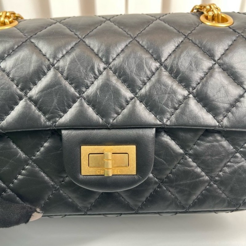 CHANEL香奈兒 24年票 芯片款 迷你2.55菱格油蠟牛皮手提包單肩斜挎包 經典款耐造百搭-24