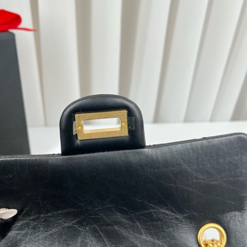 CHANEL香奈兒 24年票 芯片款 迷你2.55菱格油蠟牛皮手提包單肩斜挎包 經典款耐造百搭-26