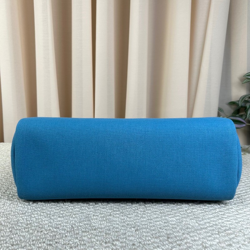 愛馬仕Hermes 藍拼黑hebag31銀扣手提單肩帆布包 B刻-3