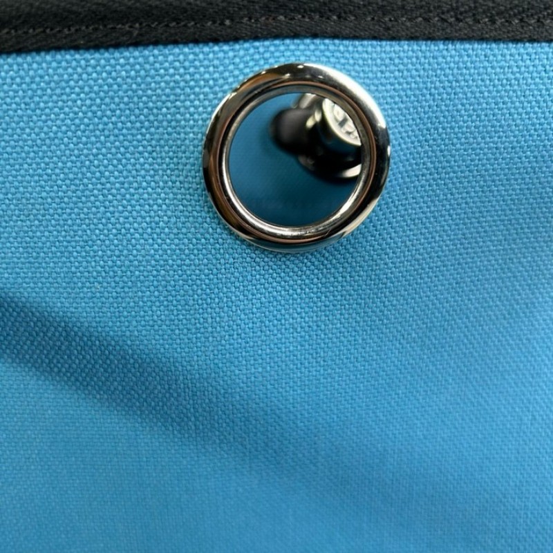 愛馬仕Hermes 藍拼黑hebag31銀扣手提單肩帆布包 B刻-19