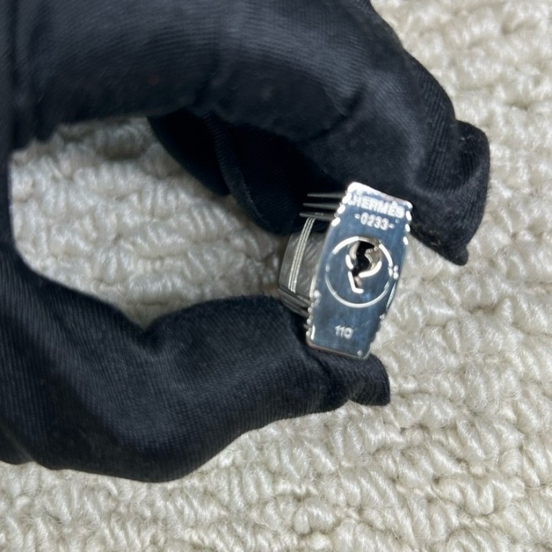 愛馬仕Hermes 藍拼黑hebag31銀扣手提單肩帆布包 B刻-23