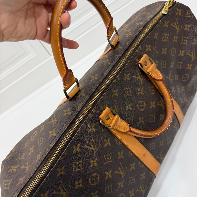 Louis Vuitton LV Keepall 50 旅行袋 旅行包 登機袋 登機包 手提包 肩背包 斜背包-10