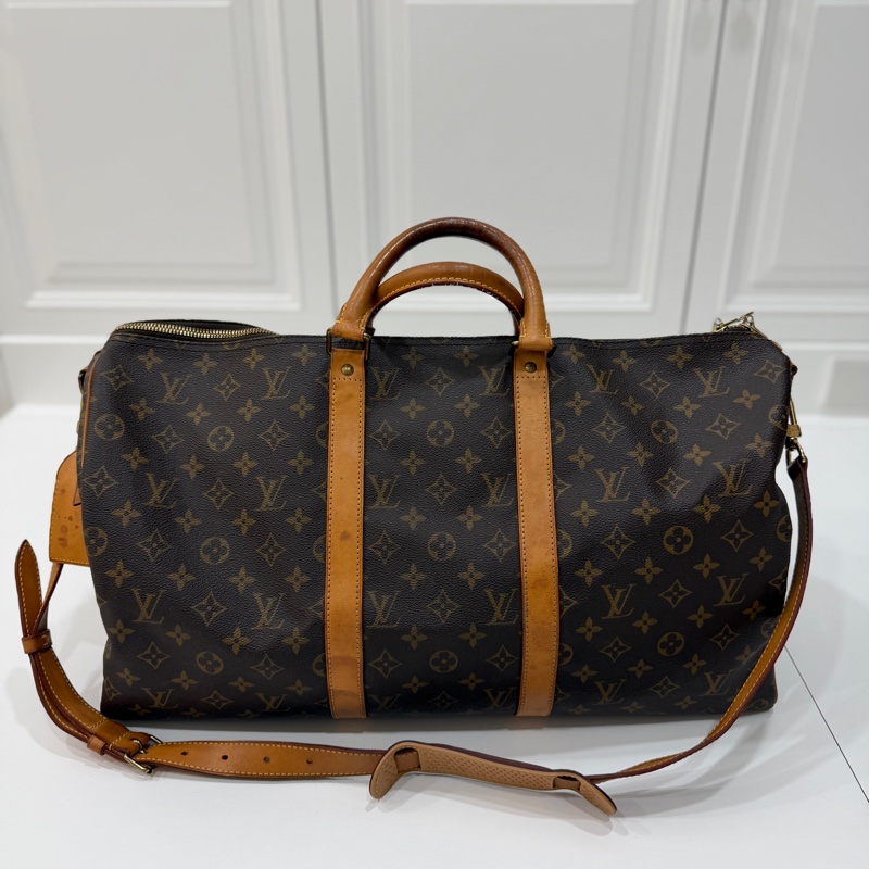 Louis Vuitton LV Keepall 50 旅行袋 旅行包 登機袋 登機包 手提包 肩背包 斜背包-26