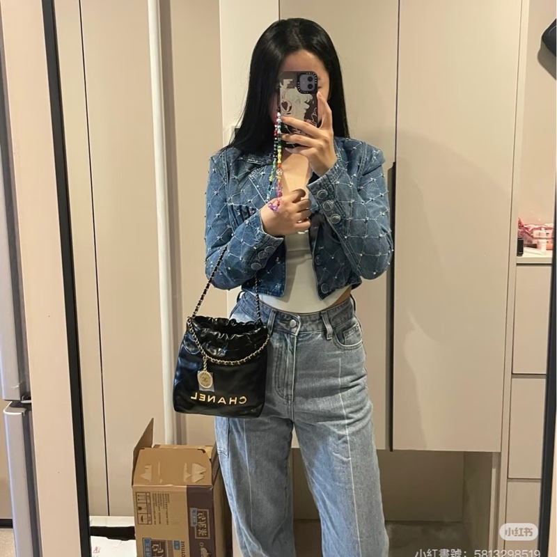 JK國際二手精品✨Chanel 22mini黑金 芯片款-1