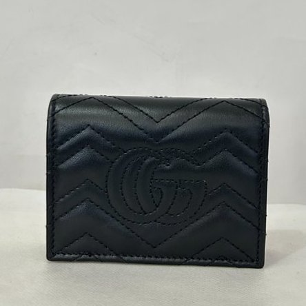 GUCCI黑金釦MARMONT對開短夾-2