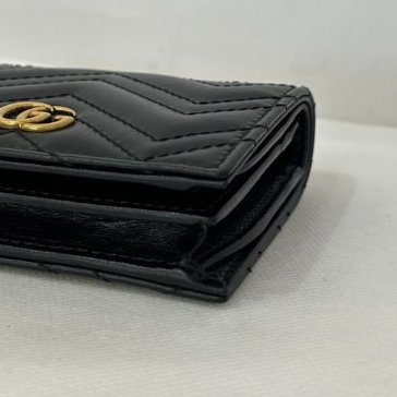 GUCCI黑金釦MARMONT對開短夾-5