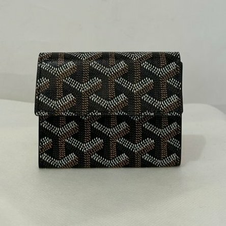 GOYARD黑老花帆布小皮夾
