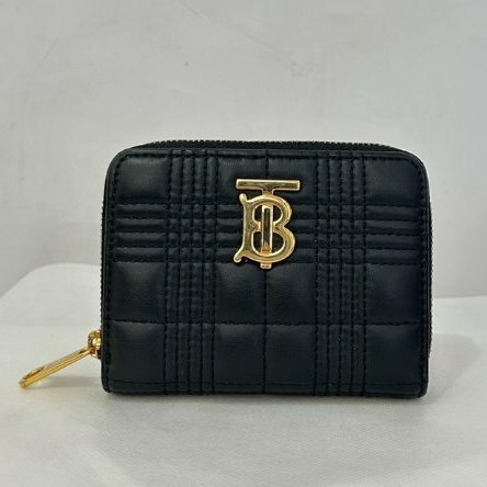 Burberry黑牛皮Lola 拉鍊零錢短夾