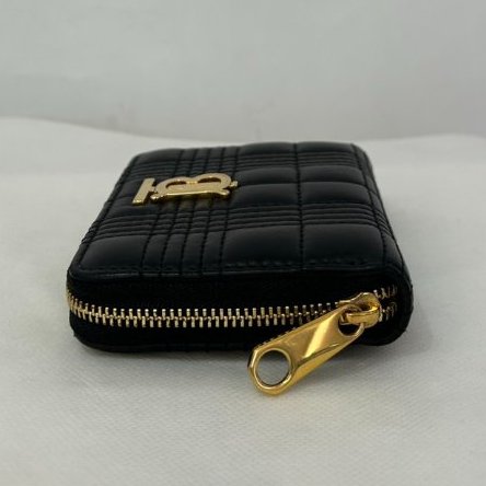 Burberry黑牛皮Lola 拉鍊零錢短夾-3