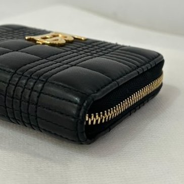 Burberry黑牛皮Lola 拉鍊零錢短夾-5
