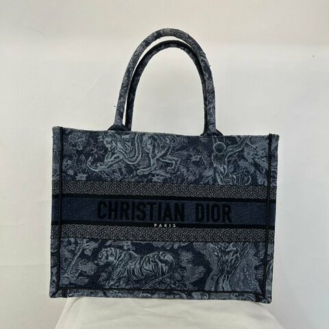 DIOR藍色刺繡TOTE