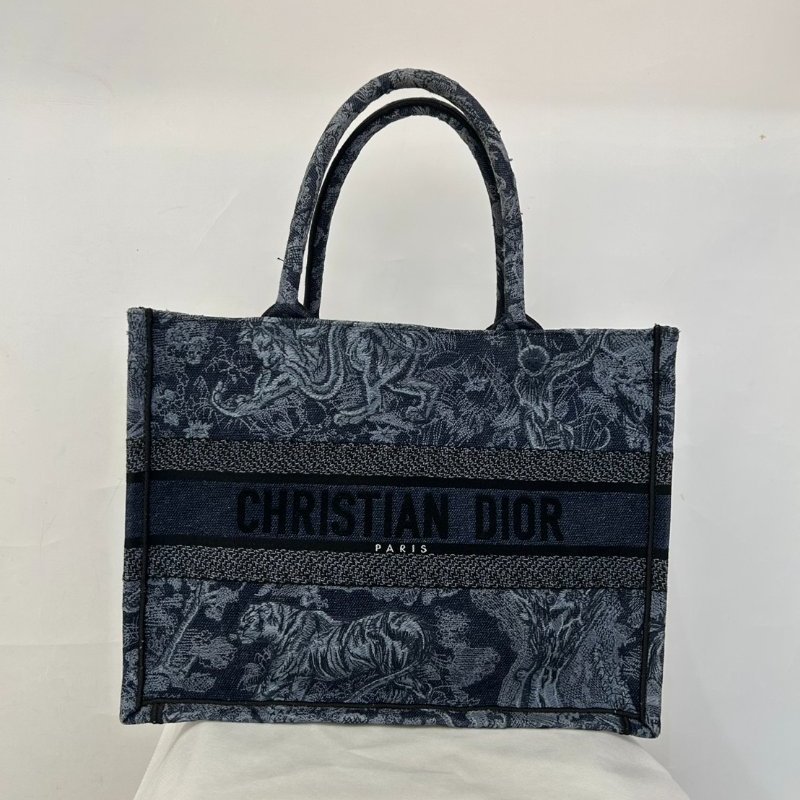 DIOR藍色刺繡TOTE-0