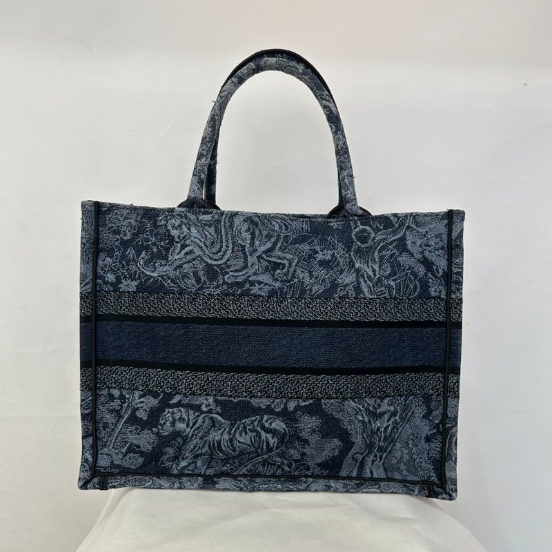 DIOR藍色刺繡TOTE-2