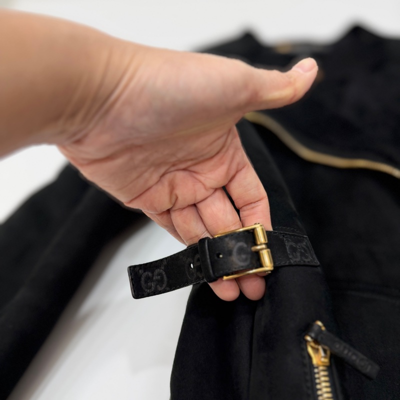 Gucci × Tom Ford 聯名款 黑色 麂皮 真皮 大衣 長版大衣 長大衣 皮外套 夾克-10