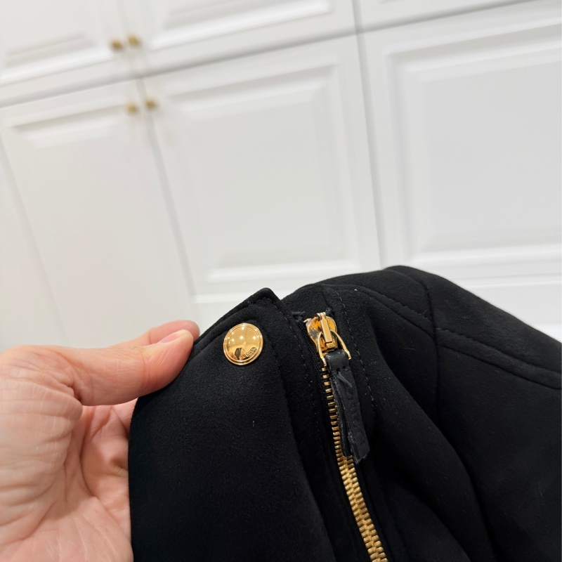 Gucci × Tom Ford 聯名款 黑色 麂皮 真皮 大衣 長版大衣 長大衣 皮外套 夾克-13