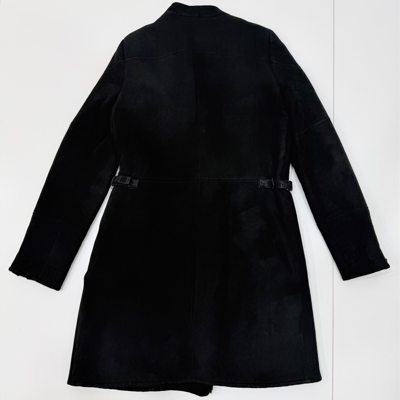Gucci × Tom Ford 聯名款 黑色 麂皮 真皮 大衣 長版大衣 長大衣 皮外套 夾克-14