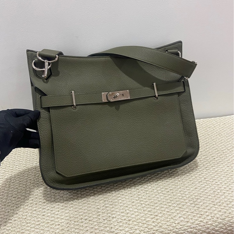 Hermes Jypsiere 37 橄欖綠銀扣-0