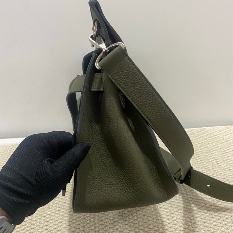 Hermes Jypsiere 37 橄欖綠銀扣-1