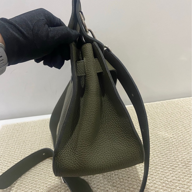 Hermes Jypsiere 37 橄欖綠銀扣-2