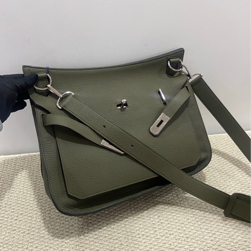 Hermes Jypsiere 37 橄欖綠銀扣-4