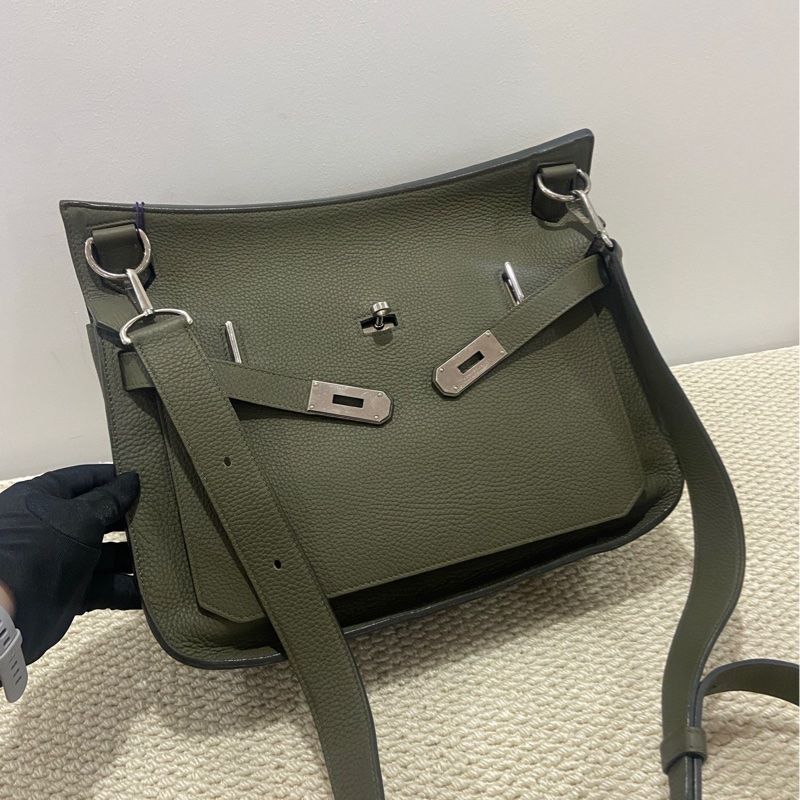 Hermes Jypsiere 37 橄欖綠銀扣-5
