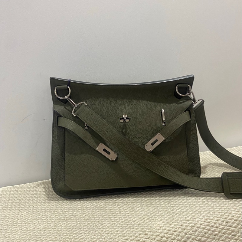 Hermes Jypsiere 37 橄欖綠銀扣-6