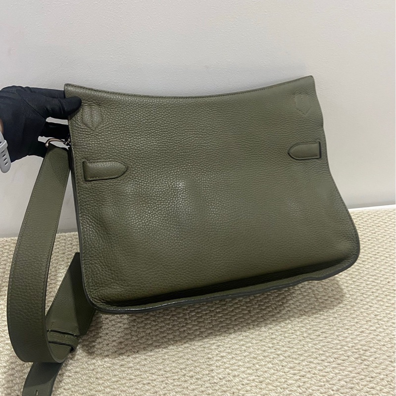 Hermes Jypsiere 37 橄欖綠銀扣-7