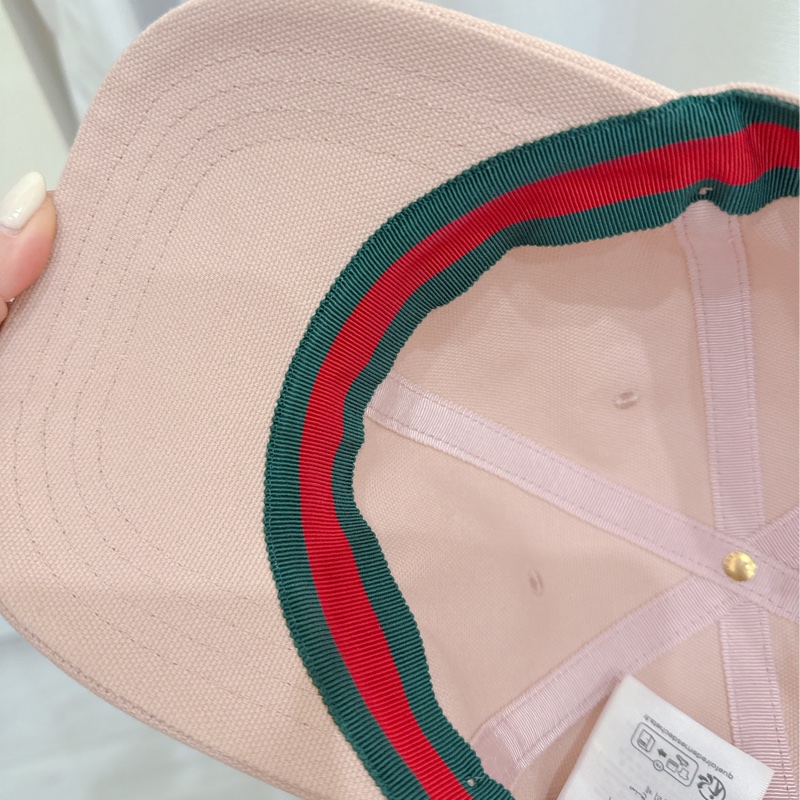 GUCCI超美粉色經典棒球帽鴨舌帽-3