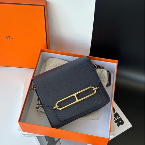 Hermes mini Roulis 午夜藍金扣