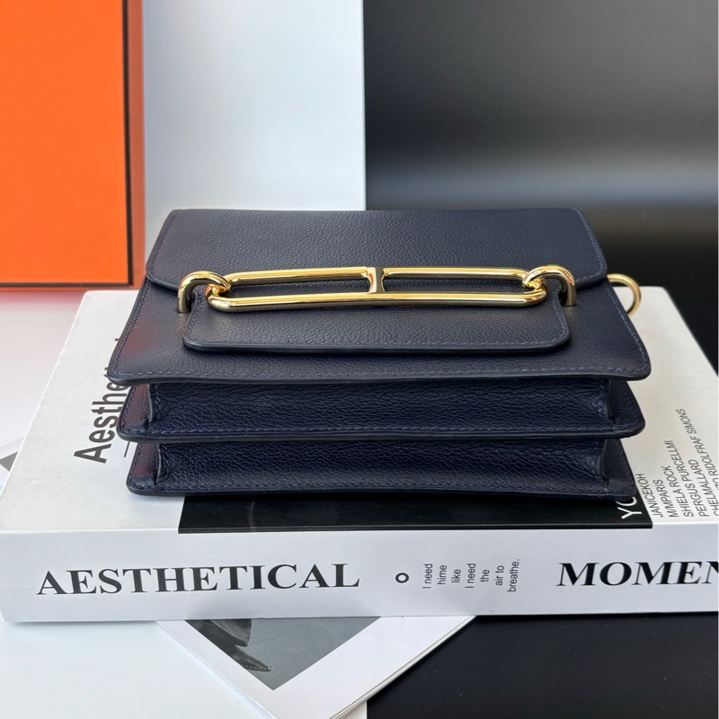 Hermes mini Roulis 午夜藍金扣-3