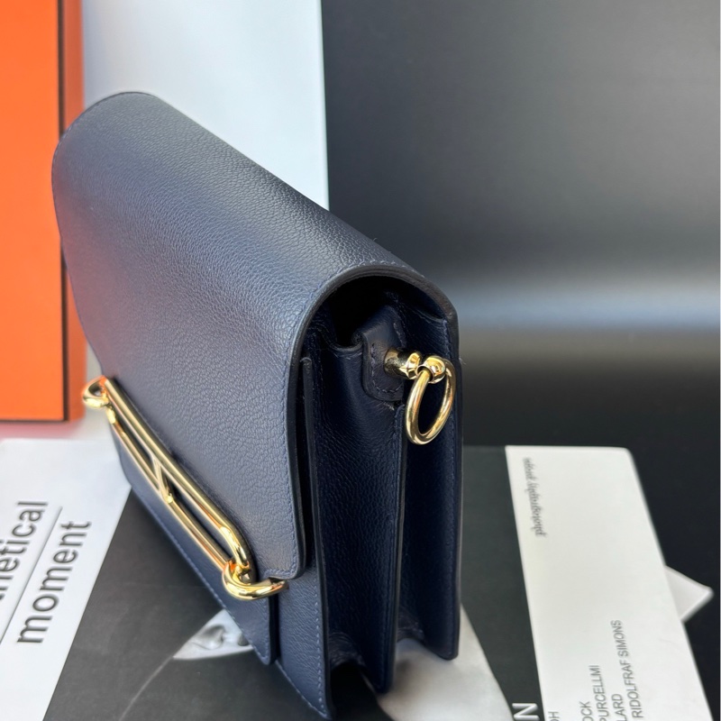 Hermes mini Roulis 午夜藍金扣-4