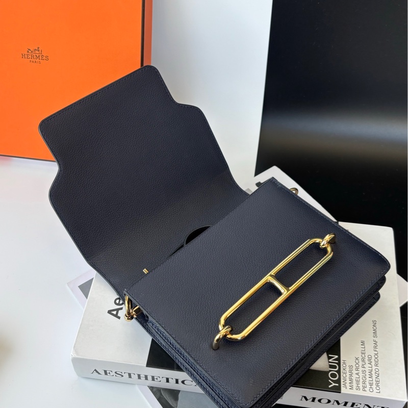Hermes mini Roulis 午夜藍金扣-7