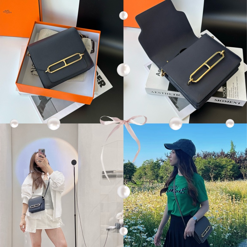 Hermes mini Roulis 午夜藍金扣-9