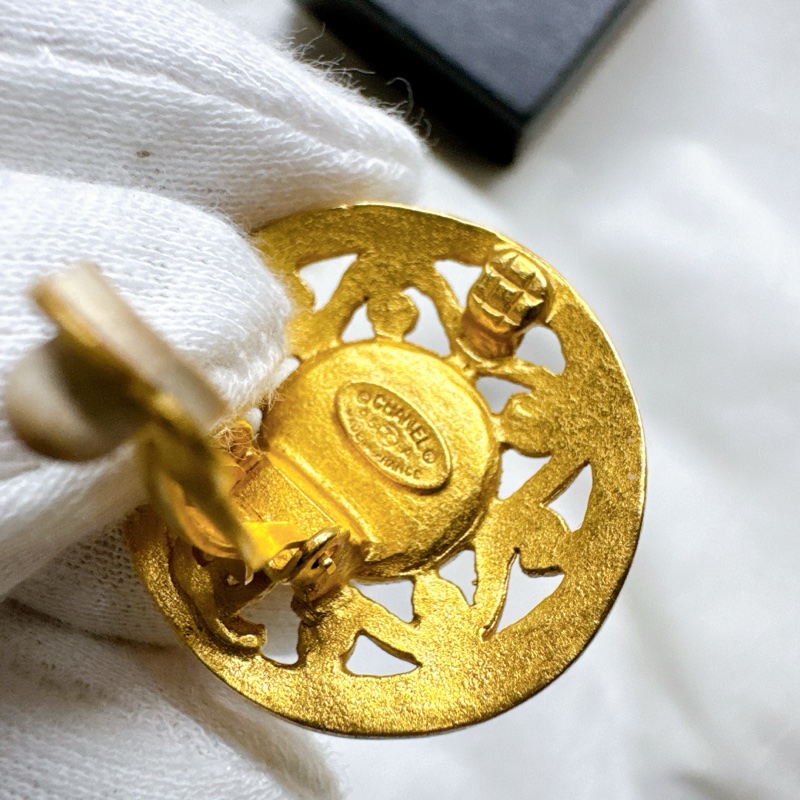 二手正品Chanel香奈兒埃及白珍珠耳環 香奈兒耳環 香奈兒耳夾 古董耳夾 香奈兒珠寶-11