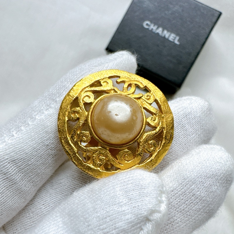 二手正品Chanel香奈兒埃及白珍珠耳環 香奈兒耳環 香奈兒耳夾 古董耳夾 香奈兒珠寶-14