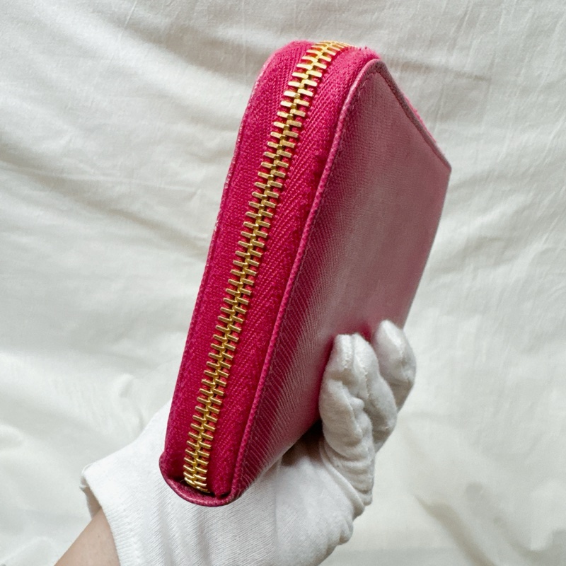 二手正品Prada桃粉色ㄇ字拉鍊長夾 Prada長夾 Prada皮夾 Prada包-13