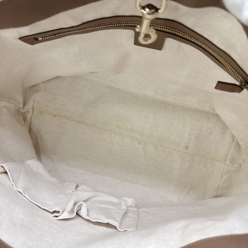 二手正品Gucci 經典老花馬蹄扣托特包 GG PVC Supreme Gucci托特包 Gucci包 媽媽包-10